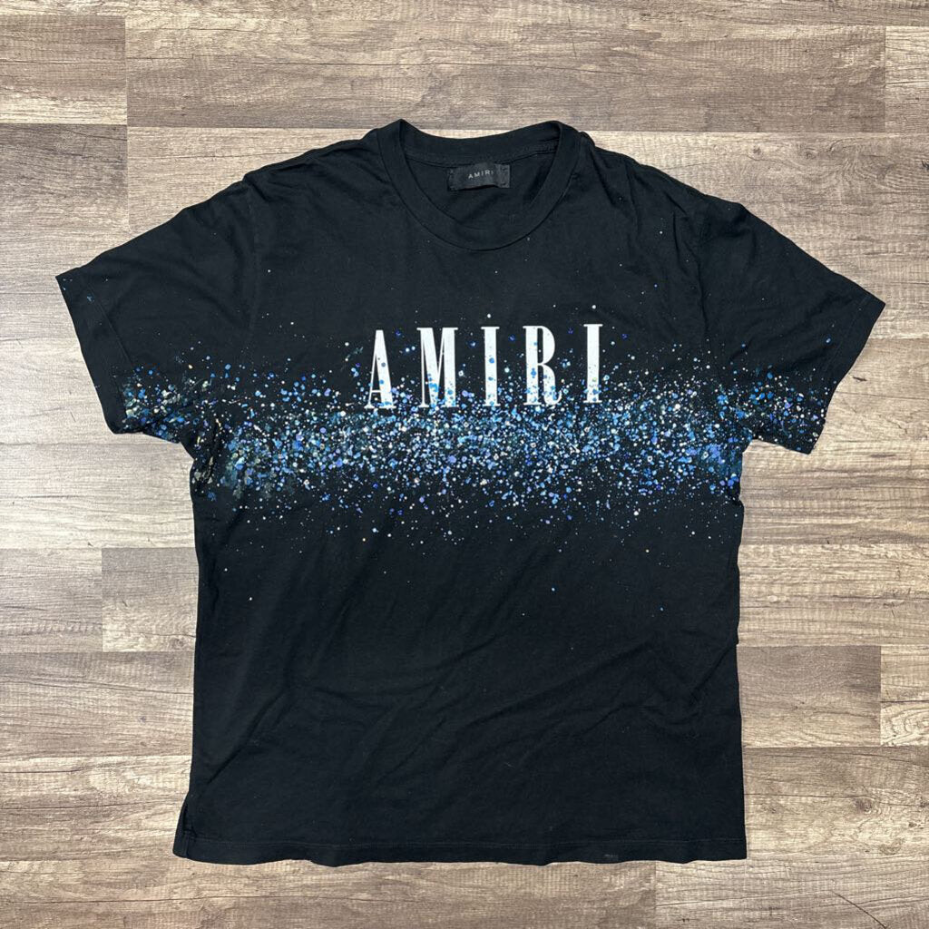 Amiri shirt black blue bedazzled