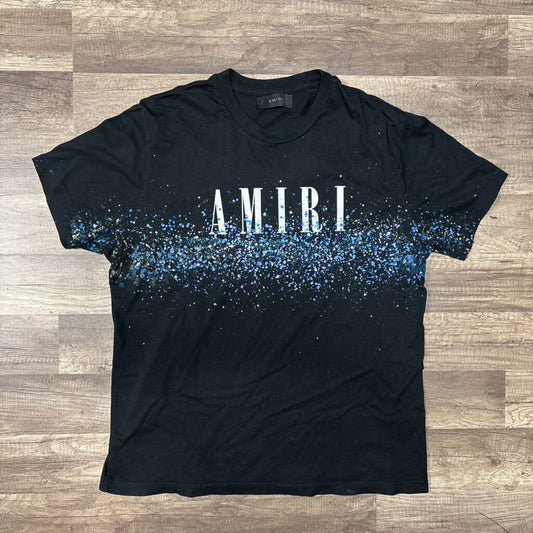 Amiri shirt black blue bedazzled