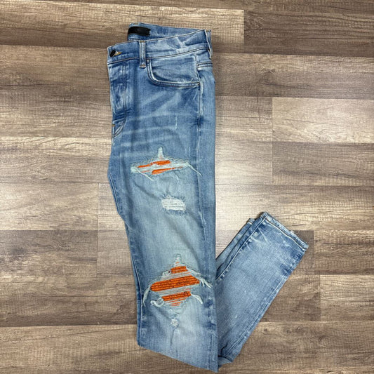 Amiri jeans MX1 orange crackle patch