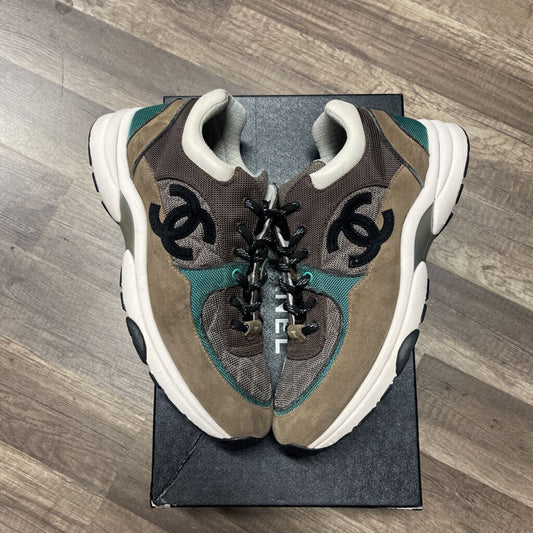 Chanel Trainer Brown Teal