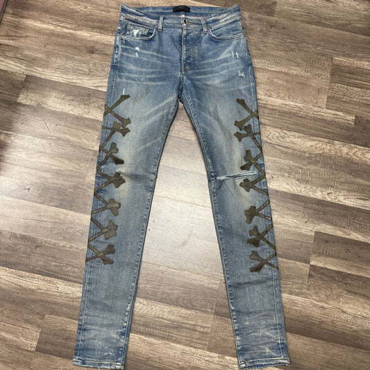 Amiri Jean Blue Camo Cross