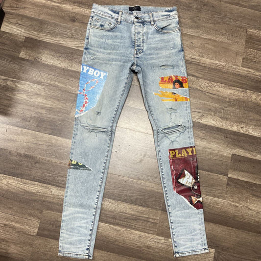 Amiri Light Blue Playboy Jean Patch