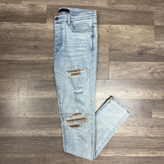 Amiri Jean Blue Brown Patch