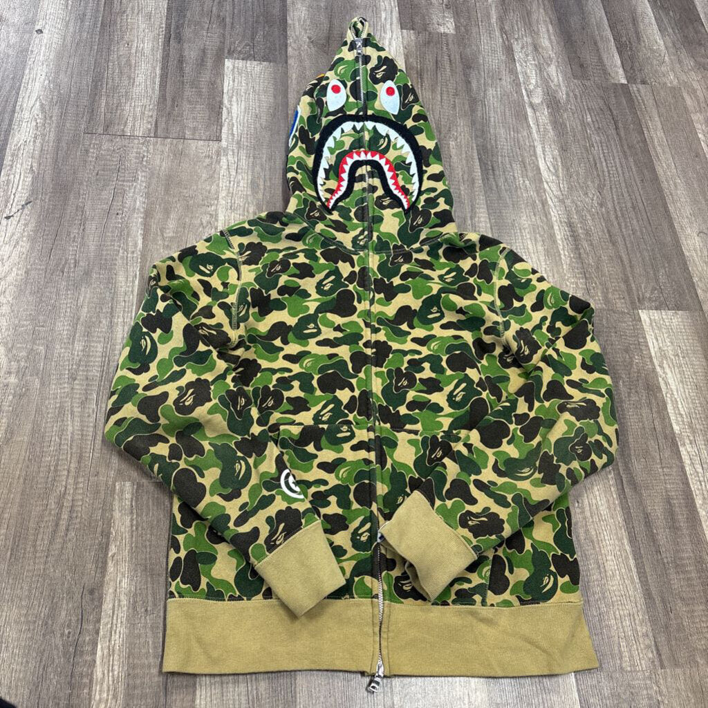 Bape shark hoodie green camo
