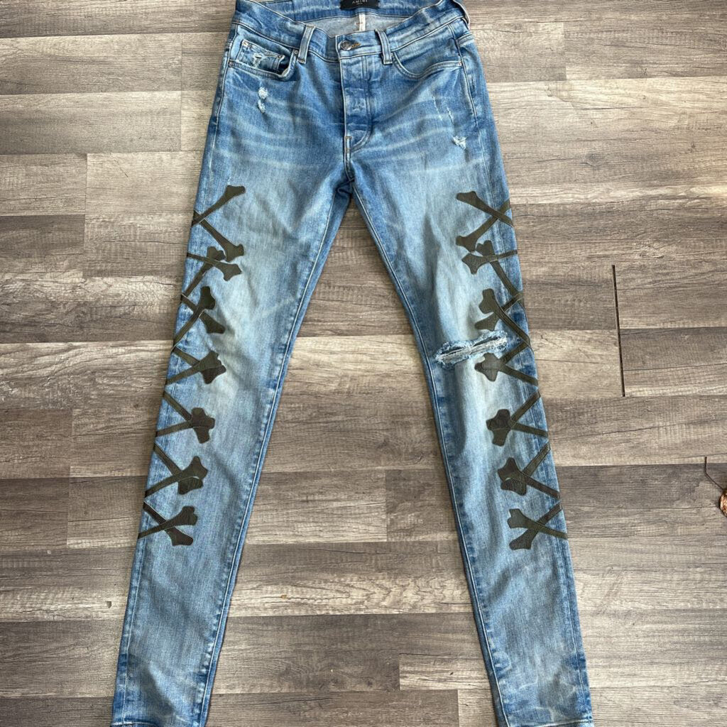Amiri Jeans crossbone camo