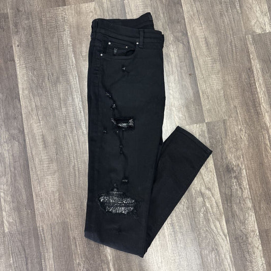 Amiri Jeans black white paisley patch