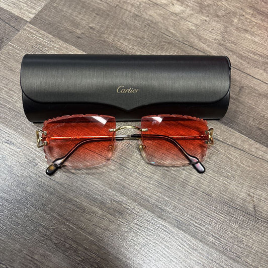 Cartier c decor diamond cut orange lense
