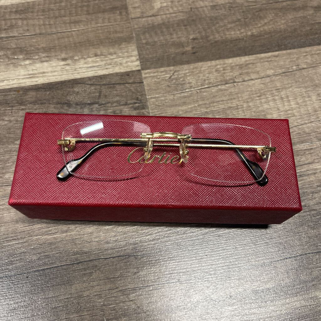 Cartier glasses clear gold frame