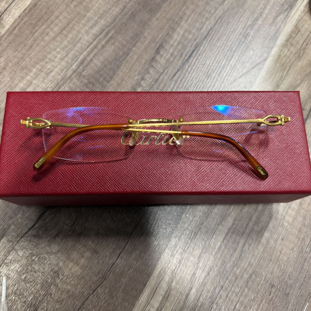 Cartier glasses clear gold frame