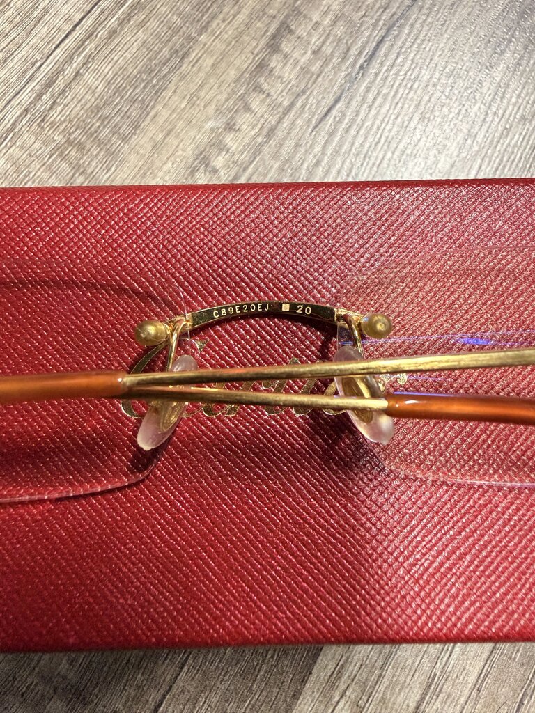 Cartier glasses clear gold frame
