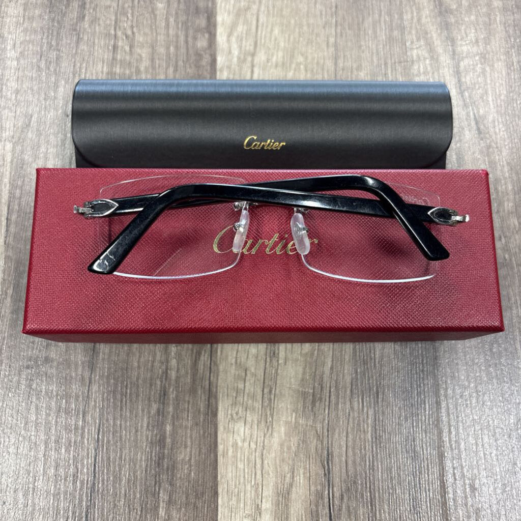 Cartier glasses clear black acetate 140