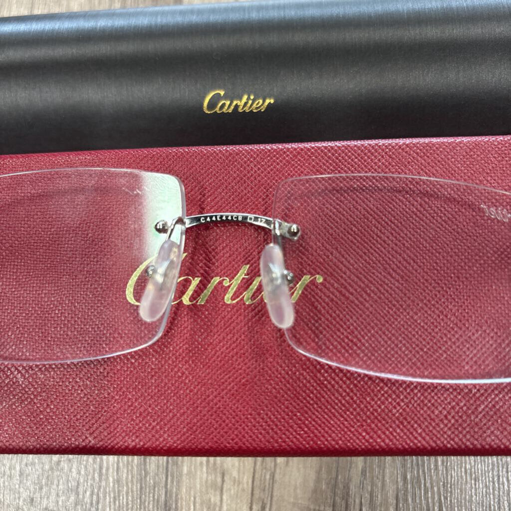 Cartier glasses clear black acetate 140