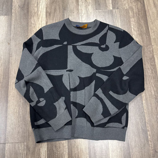 LV Louis Vuitton Big Logo Sweater Grey