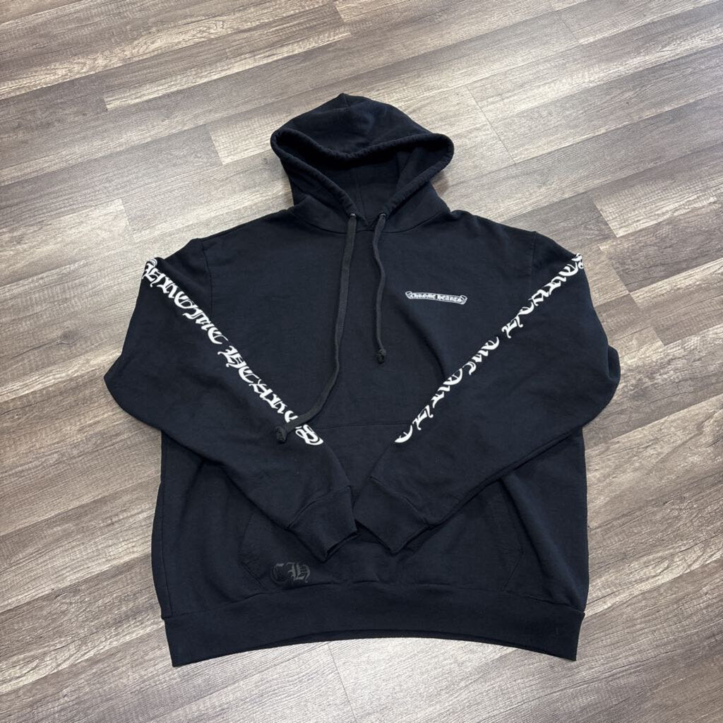 Chrome Hearts scroll logo hoodie black