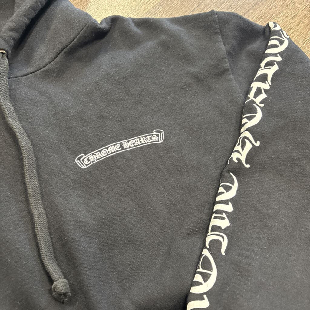 Chrome Hearts scroll logo hoodie black