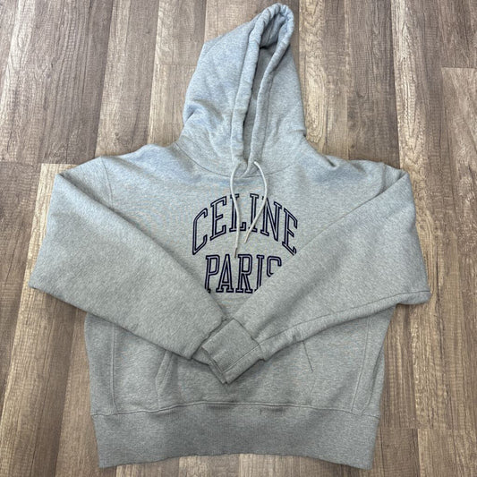 Celine Paris Loose Hoodie Grey Blue