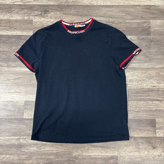 Moncler Shirt Blue red collar