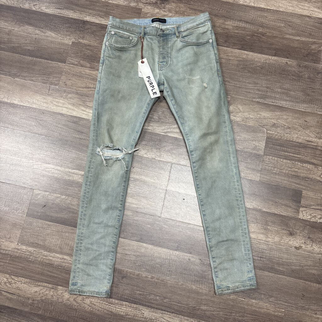 Purple Jean Tan Rip Knee