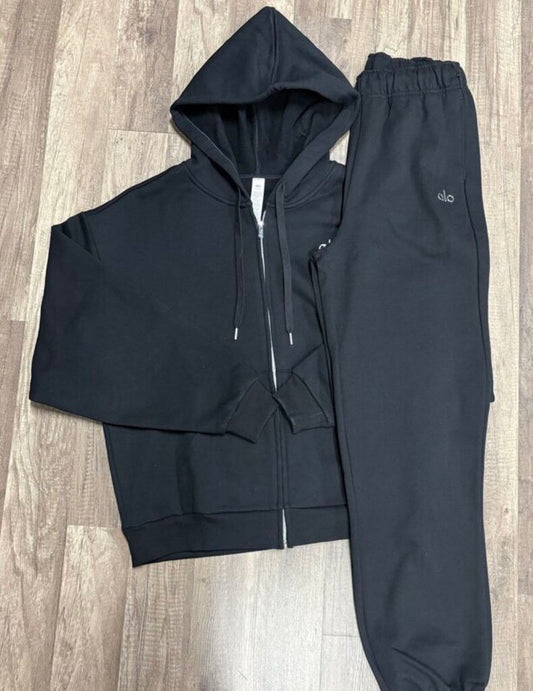 Alo Zip Up Set Black