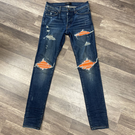 Amiri Jeans Blue Orange Patch