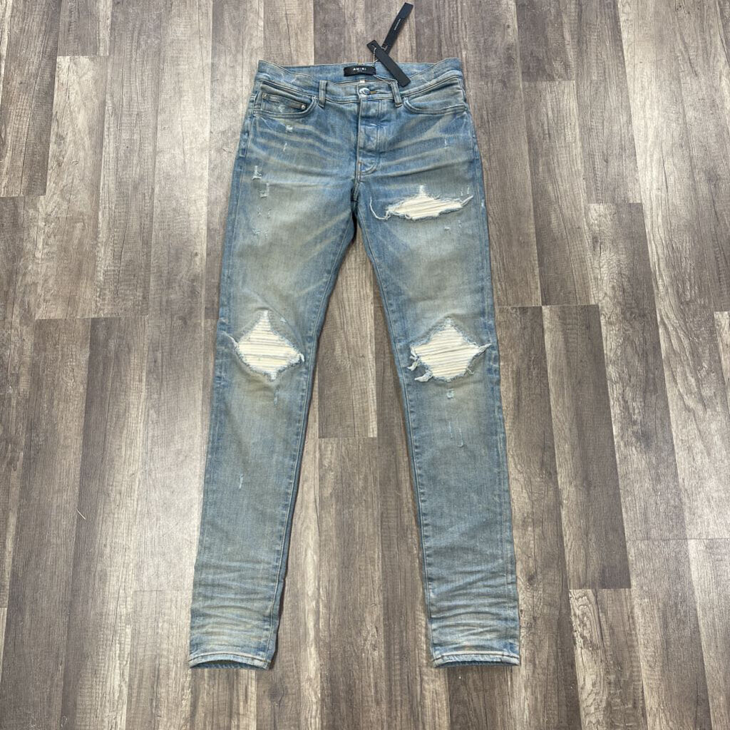 Amiri Jeans Blue White Patch