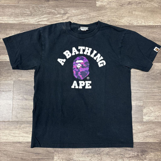 Bape Shirt Black Purple Logo