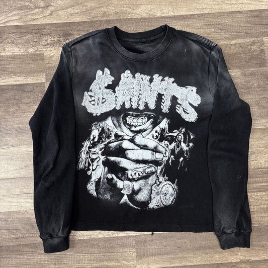 Saints L/S Black White Thermal