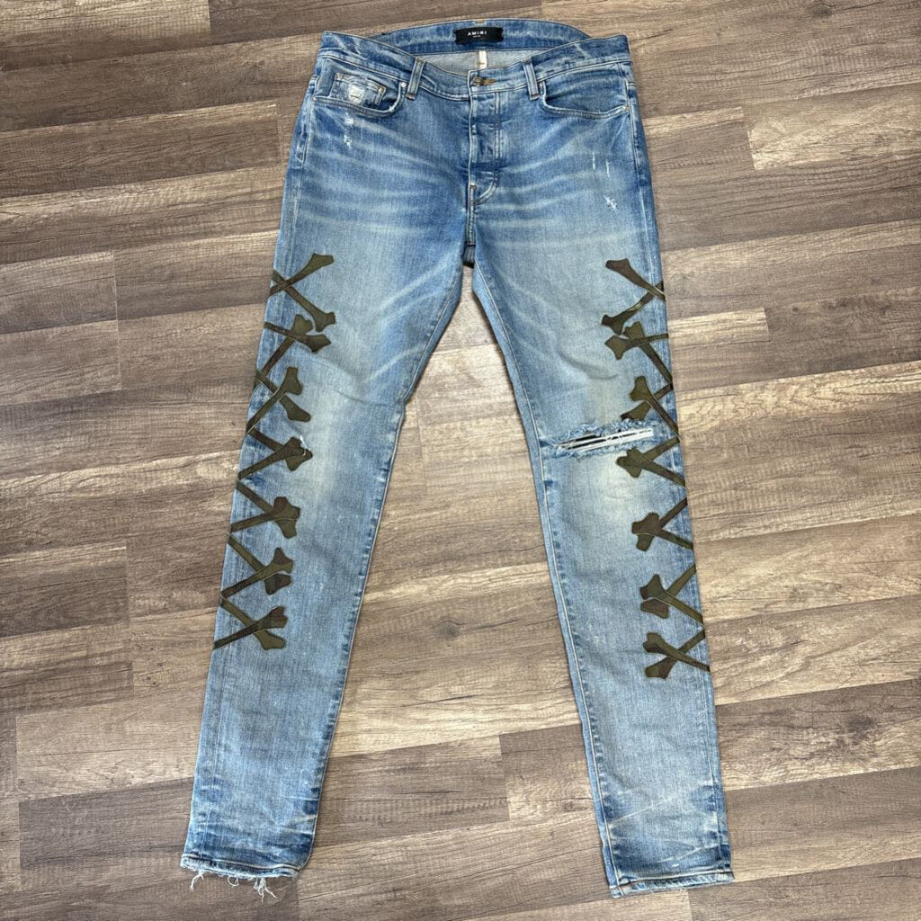 Amiri Jean Crossbone Green