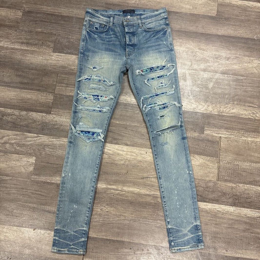 Amiri Jean Thrasher Blue Green bandana