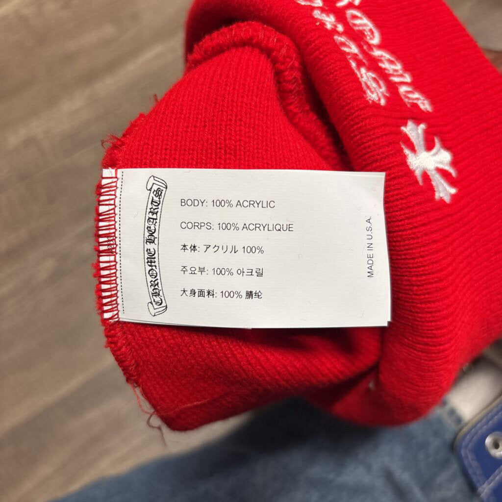 Chrome hearts beanie red