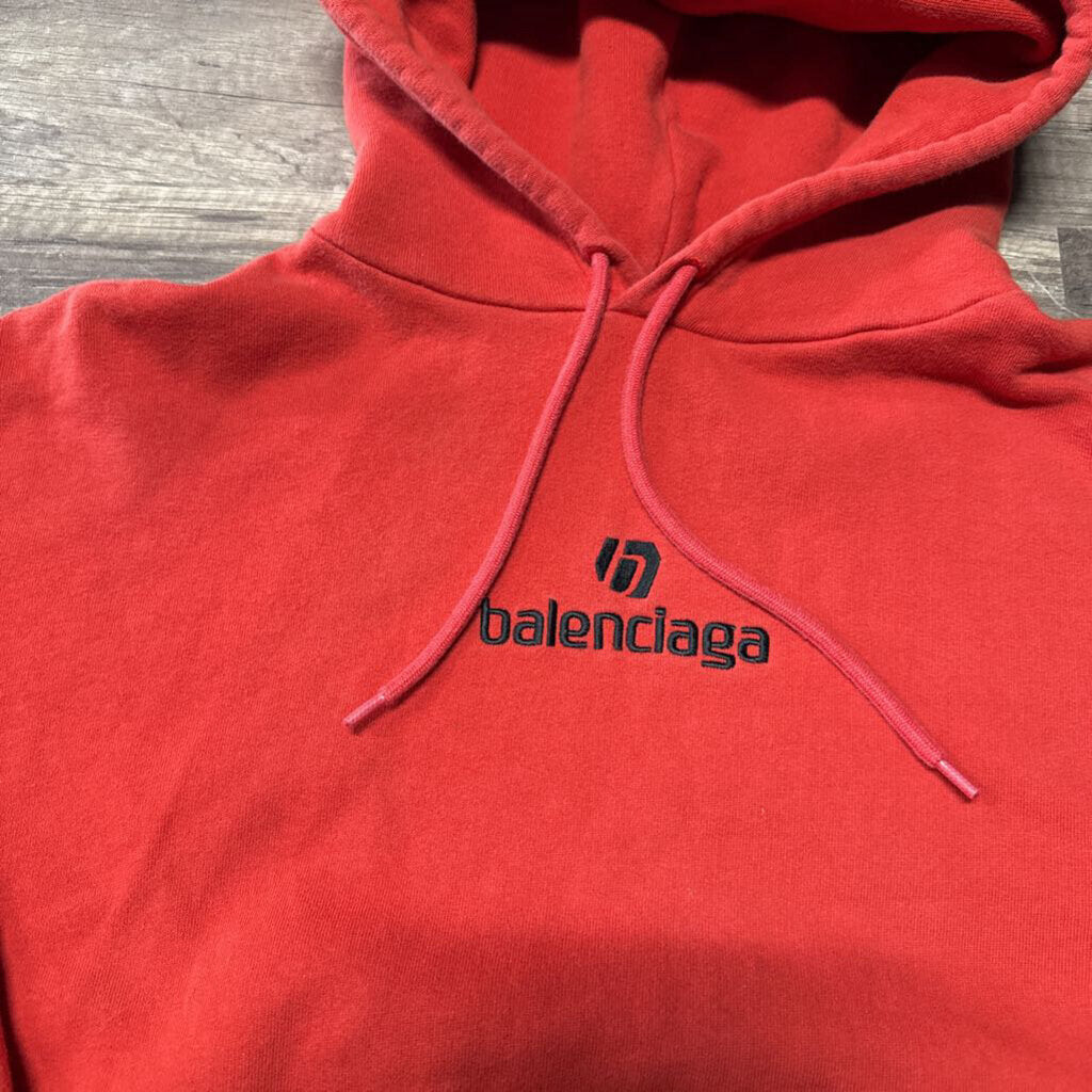 Balenciaga logo hoodie red