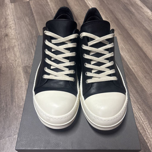 Rick owens black leather ramone low