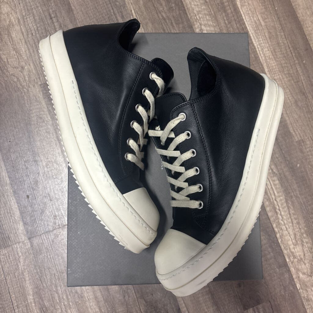 Rick owens black leather ramone low