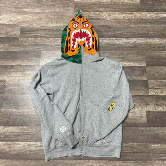 Bape Shark Hoodie Green Tiger