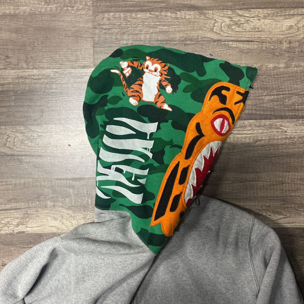 Bape Shark Hoodie Green Tiger