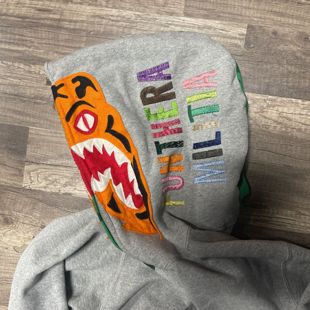 Bape Shark Hoodie Green Tiger