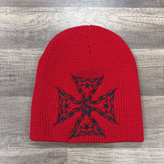 Saints Cross Beanie Red