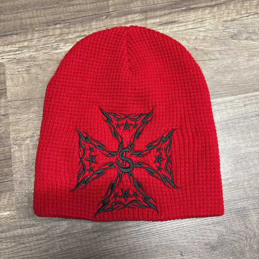 Saints Cross Beanie Red