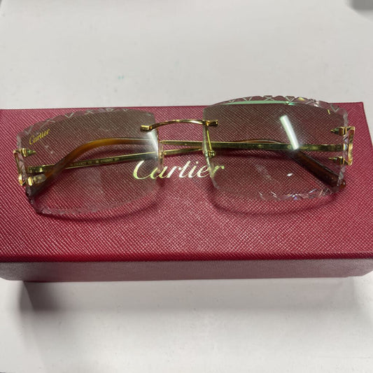 Cartier C Decor Diamond Cut Green Lens