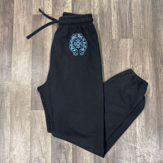 Chrome Hearts Sweatpants Black Blue Horseshoe