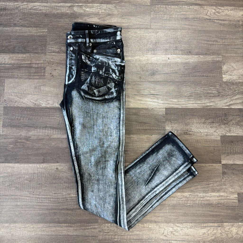 Rick owens Tyrone cut milk black waxed jeans
