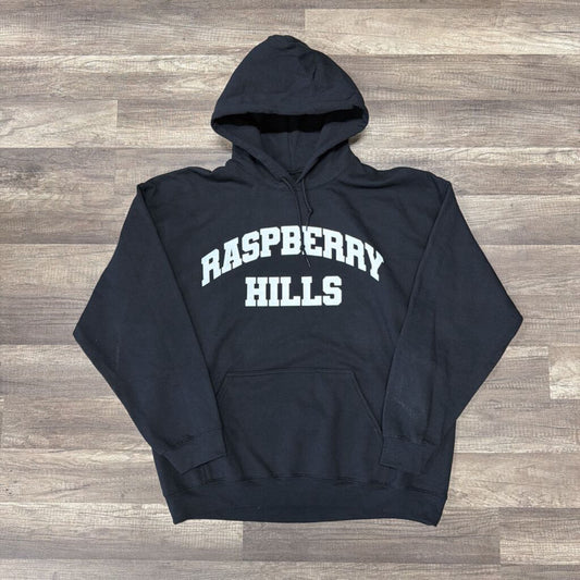 Raspberry Hills Black White Logo Hoodie
