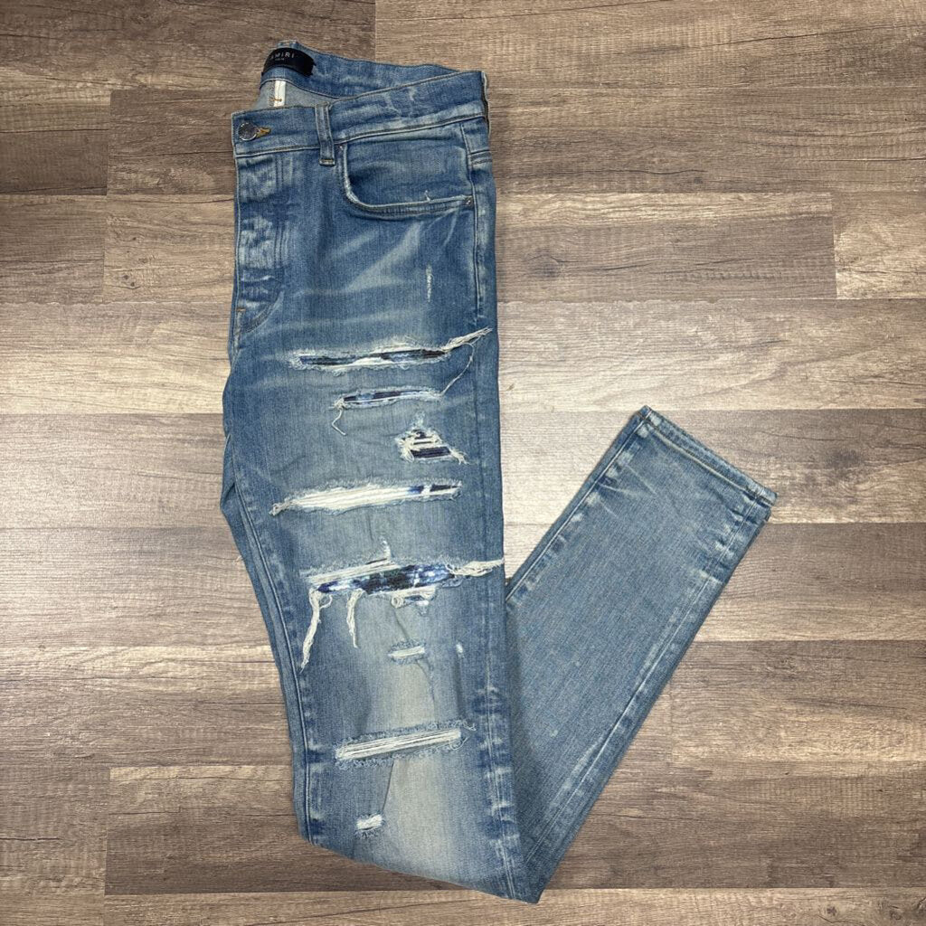 Amiri Jean Blue White Thrasher