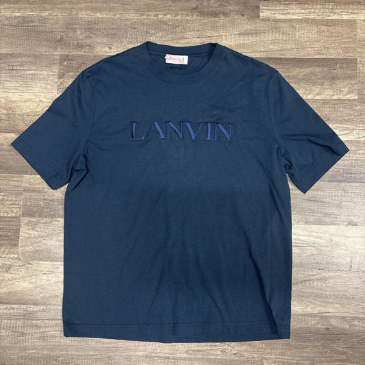Lanvin Navy Blue Logo Shirt