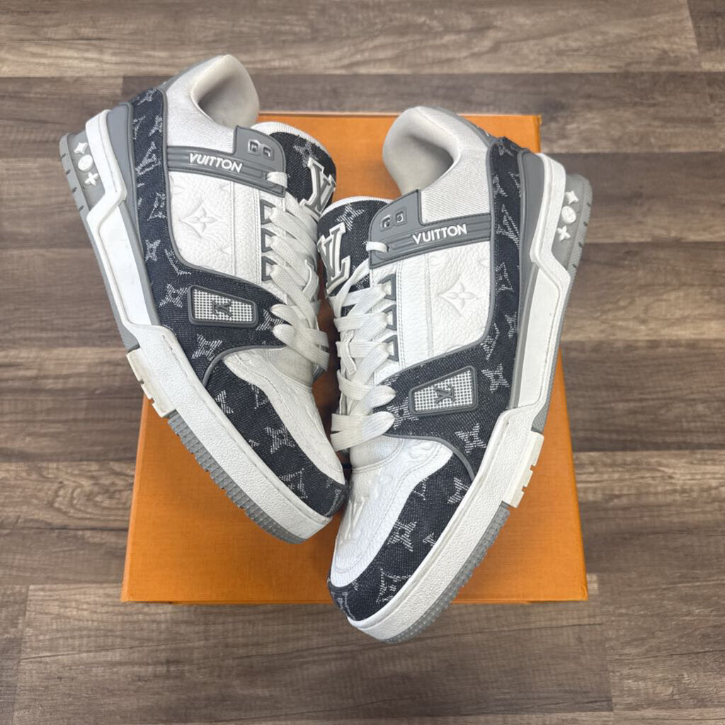 LV Louis Vuitton trainer white grey