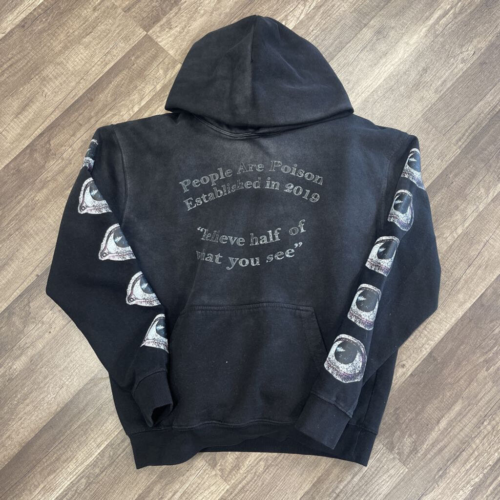 People are poisoned pull over hoodie faded black
