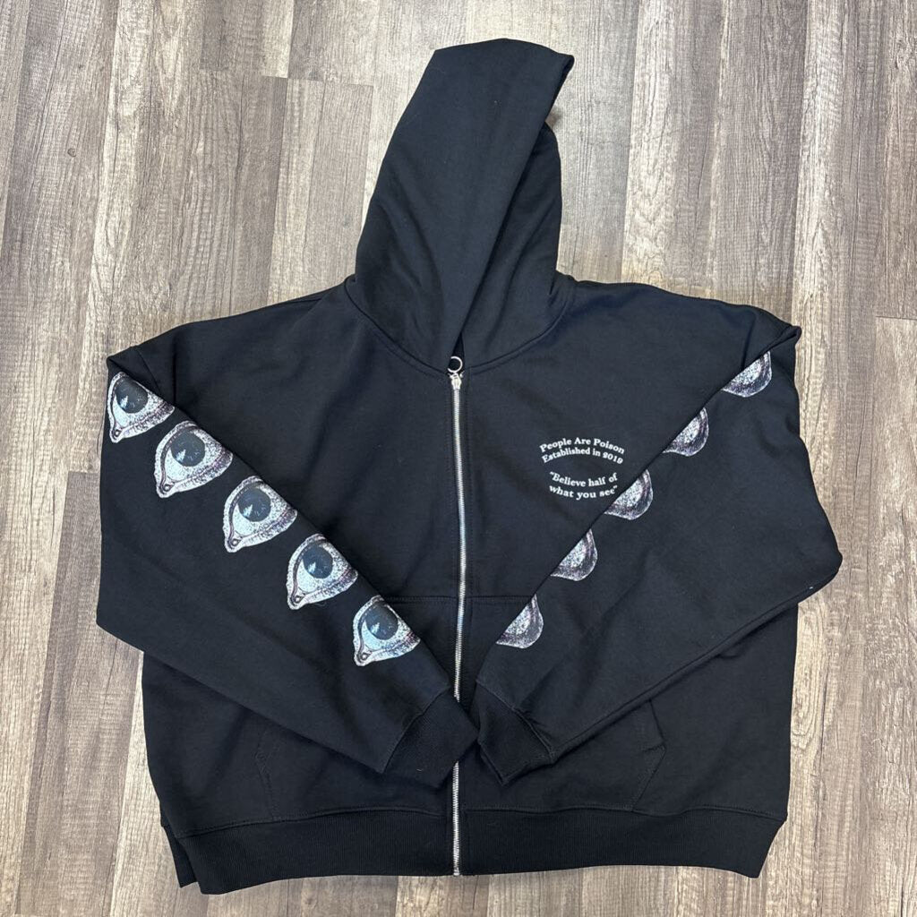 People are poisoned zip up thermal black