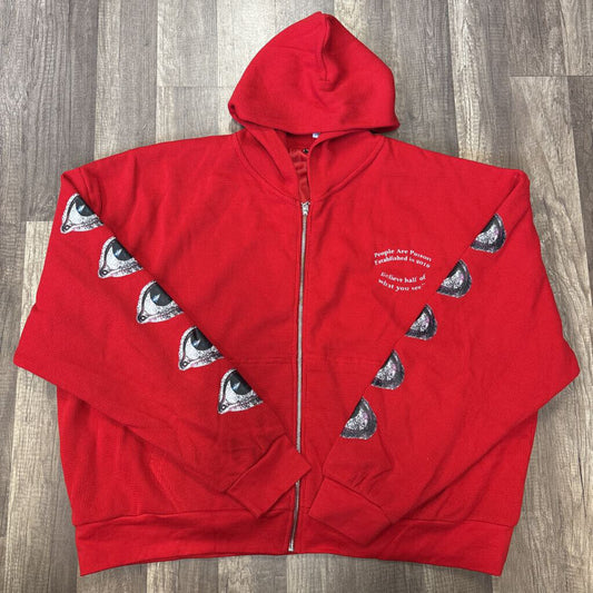 People are poisoned zip up thermal Red