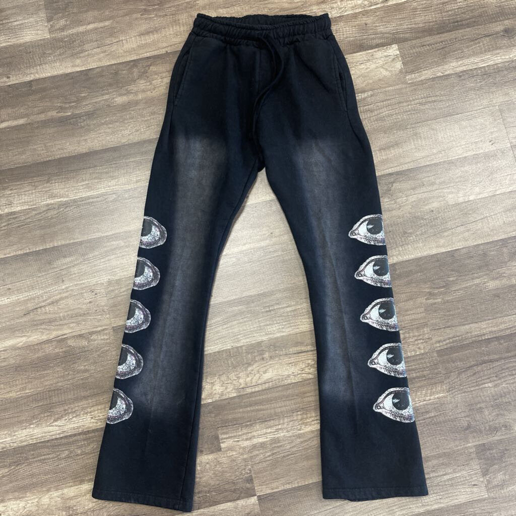 People are poisoned flare pants faded black