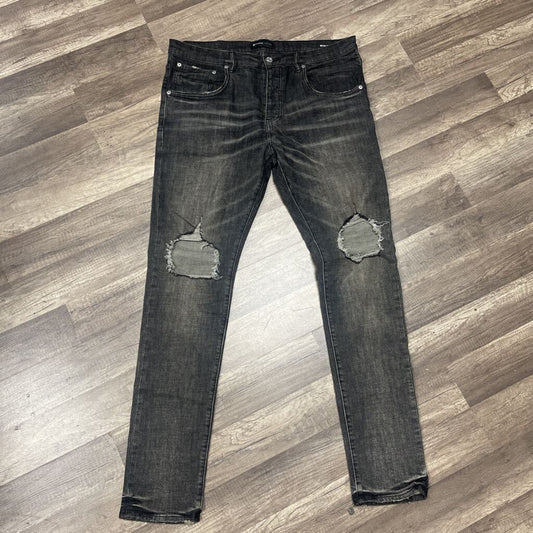 Purple Jean Grey Distressed Knee